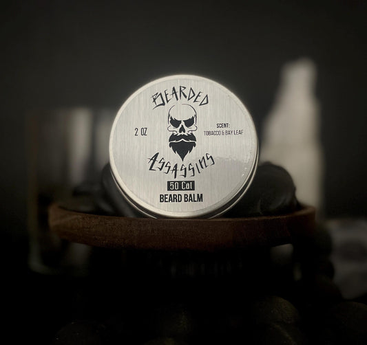 50 Cal Beard Balm 2oz | Spiced Mahogany & Bay Leaf | Premium Beard Oil for Softness, Growth & No Itch