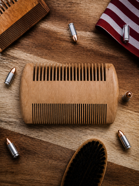 Premium Wooden Beard Comb – Anti-Static Beard Grooming Comb for Men