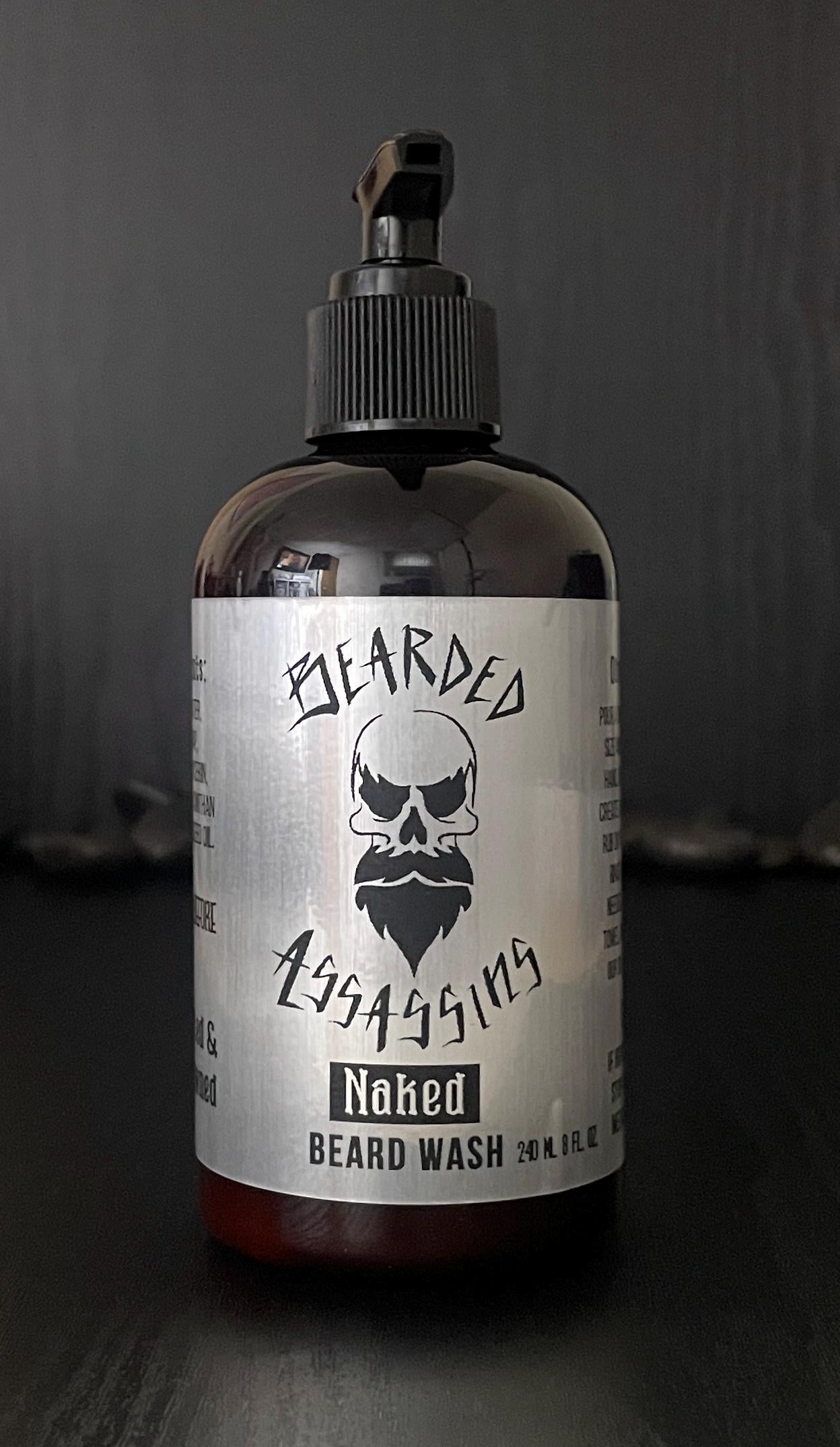 Fragrance Free NAKED Beard Wash | Handcrafted for Men with Beards | 8oz | 4oz | Gentle Beard Shampoo for Sensitive Skin