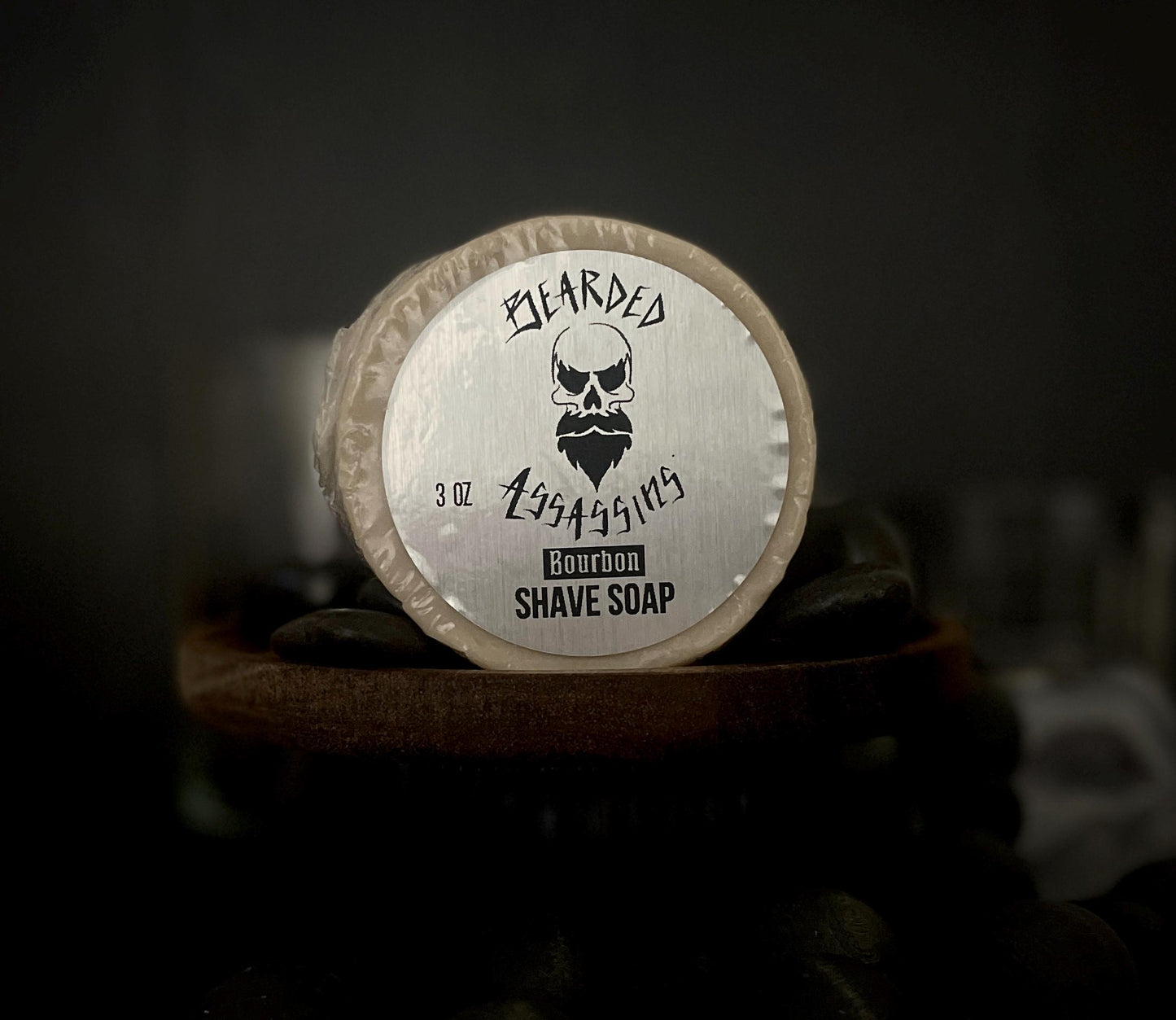 BOURBON Shaving Soap Puck 3oz | Handmade | Luxurious Experience | Thick Lather | Moisturizing | Leaves Skin Soft & Supple