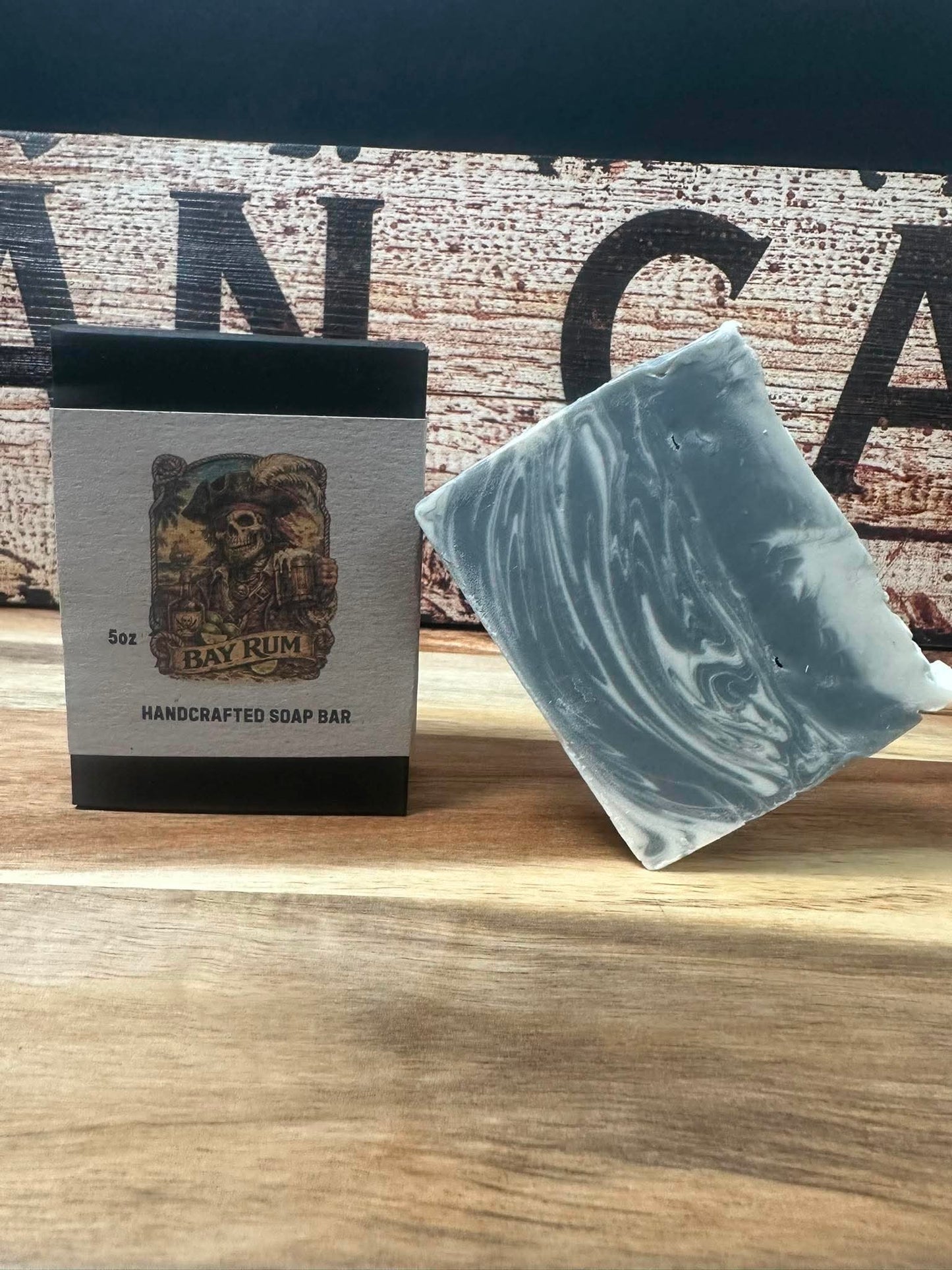 PIRATE'S LIFE Handmade Cold Process Soap 5oz | Bay Rum Scent | Black & White Swirl | Moisturizing Soap | Gift for Him | Classic Men's Scent