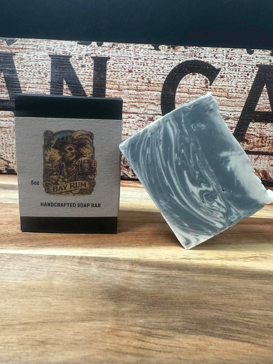 PIRATE'S LIFE Handmade Cold Process Soap 5oz | Bay Rum Scent | Black & White Swirl | Moisturizing Soap | Gift for Him | Classic Men's Scent