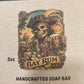 PIRATE'S LIFE Handmade Cold Process Soap 5oz | Bay Rum Scent | Black & White Swirl | Moisturizing Soap | Gift for Him | Classic Men's Scent