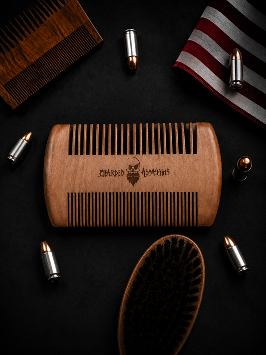 Premium Wooden Beard Comb – Anti-Static Beard Grooming Comb for Men