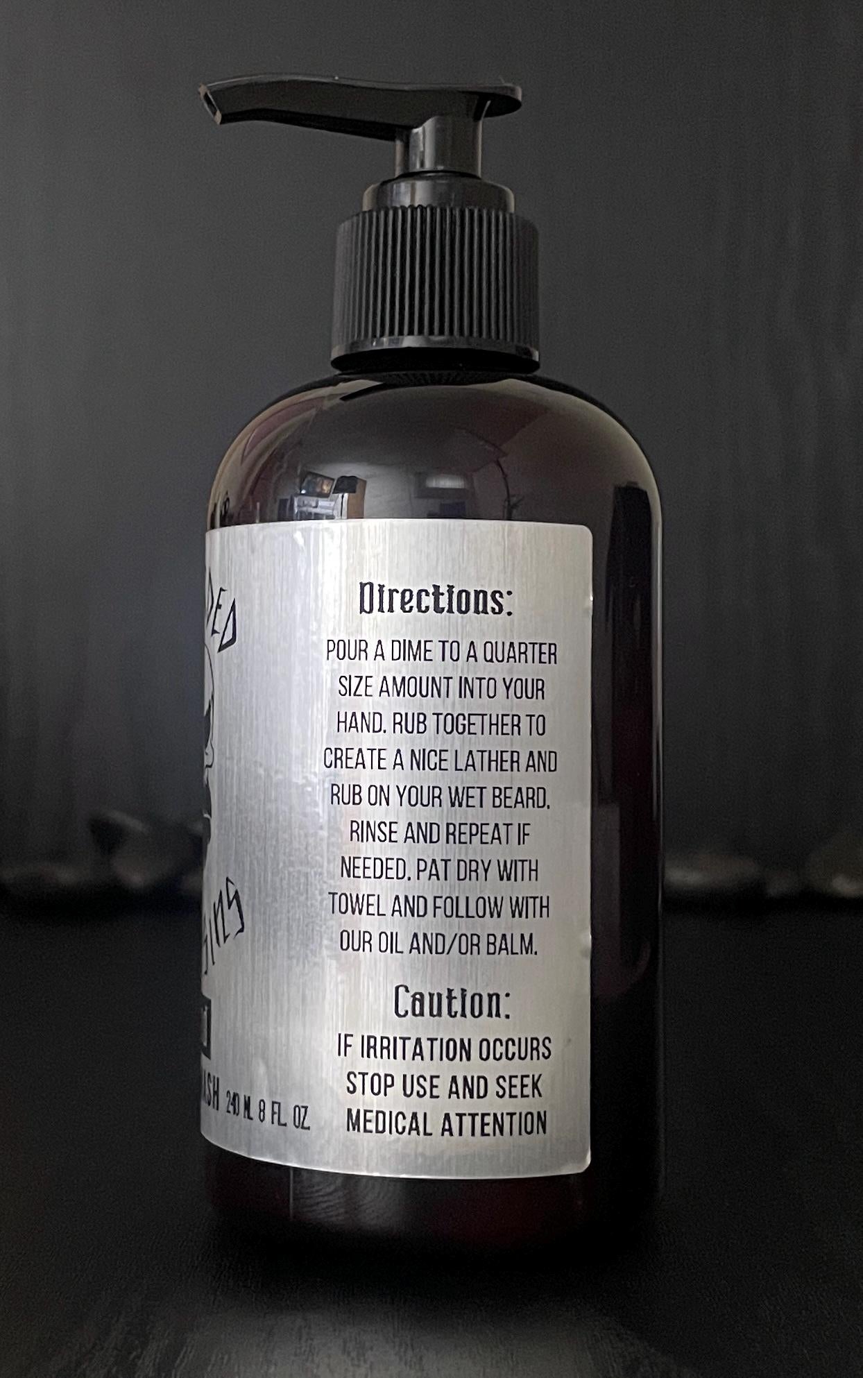 Fragrance Free NAKED Beard Wash | Handcrafted for Men with Beards | 8oz | 4oz | Gentle Beard Shampoo for Sensitive Skin